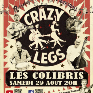 Concert de Crazy legs // samedi, 29 août 2026, 20:30